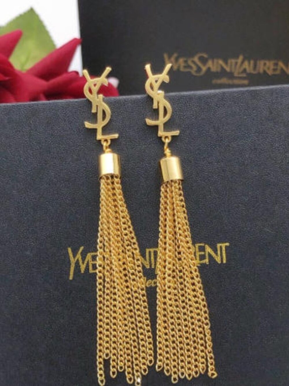 Saint Laurent Fringe Tassel Earrings - With Original Box